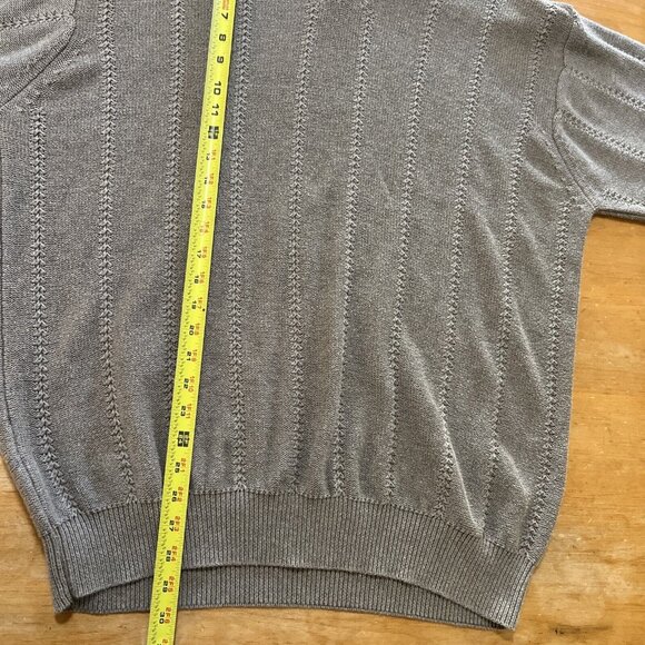 Tommy Bahama Sweater Mens Large Taupe Tan V Neck Golf Casual Knit Pullover Top - Picture 5 of 7